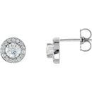 Natural Diamond Earrings in Platinum 5/8 Carat Diamond Halo-Style Earrings