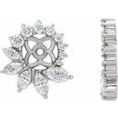 Natural Diamond Earrings in Platinum 7/8 Carat Diamond Earring Jackets with 6 mm ID