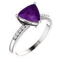 Buy Platinum Amethyst & .08 Carat Diamond Ring