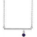 Genuine Amethyst Necklace in Platinum Amethyst Bezel-Set 16