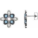 Genuine Aquamarine Earrings in Platinum Aquamarine & 1/4 Carat Diamond Earrings