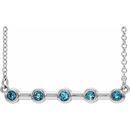 Genuine Aquamarine Necklace in Platinum Aquamarine Bezel-Set Bar 16