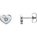 Genuine Aquamarine Earrings in Platinum Aquamarine Heart Earrings