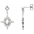 Genuine Opal Earrings in Platinum Australian Opal & 1/6 Carat Diamond Celestial Earrings