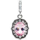 Buy Platinum Baby Pink Topaz & 0.17Carat Diamond Pendant