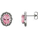 Buy Platinum Baby Pink Topaz and 0.33 Carat Diamond Earrings with Backs