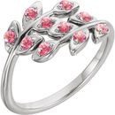 Buy Platinum Baby Pink Topaz Leaf Design Ring