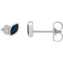Genuine Sapphire Earrings in Platinum Genuine Sapphire & .05 Carat Diamond Earrings