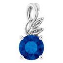 Genuine Sapphire Pendant in Platinum Genuine Sapphire & 0.10 Carat Diamond Pendant