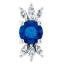 Genuine Sapphire Pendant in Platinum Genuine Sapphire & 1/4 Carat Diamond Pendant