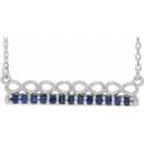 Genuine Sapphire Necklace in Platinum Genuine Sapphire Infinity-Inspired Bar 18