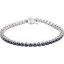 Platinum Blue Sapphire Line Bracelet