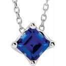 Genuine Sapphire Necklace in Platinum Genuine Sapphire Solitaire 16-18
