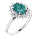 Chatham Created Alexandrite Ring in Platinum Chatham Created Alexandrite & 3/8 Carat Diamond Ring