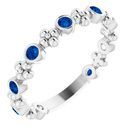 Chatham Created Sapphire Ring in Platinum Chatham Created Genuine Sapphire Beaded Ring