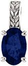 Platinum Genuine Chatham Blue Sapphire Pendant