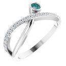 Chatham Created Alexandrite Ring in Platinum Chatham Lab-Created Alexandrite & 1/5 Carat Diamond Ring