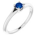 Chatham Created Sapphire Ring in Platinum Chatham Lab-Created Genuine Sapphire Youth Solitaire Ring