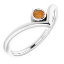 Golden Citrine Ring in Platinum Citrine Solitaire Bezel-Set 