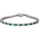 Buy Platinum Emerald & 2 0.40 Carat Diamond Bracelet