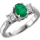 Platinum Emerald & 0.40 Carat Diamond Ring