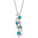 Platinum Ethiopian Opal Turquoise & .03 Carat Weight Diamond 16-18