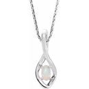 Real Opal Necklace in Platinum Freeform Opal 16-18