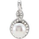 Buy Platinum Freshwater Pearl & 0.10 Carat Diamond Pendant