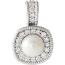 Shop Platinum Freshwater Pearl & 0.25 Carat Diamond Pendant