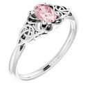 Pink Morganite Ring in Platinum Morganite Celtic-Inspired Ring