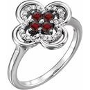 Red Garnet Ring in Platinum Mozambique Garnet & 1/10 Carat Diamond Ring