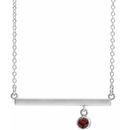 Red Garnet Necklace in Platinum Mozambique Garnet Bezel-Set 18