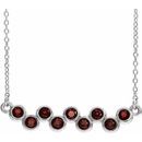Red Garnet Necklace in Platinum Mozambique Garnet Bezel-Set Bar 16-18