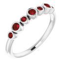 Red Garnet Ring in Platinum Mozambique Garnet Bezel-Set Ring