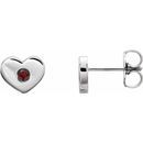 Red Garnet Earrings in Platinum Mozambique Garnet Heart Earrings