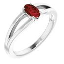 Red Garnet Ring in Platinum Mozambique Garnet Solitaire Youth Ring