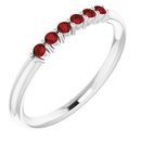 Red Garnet Ring in Platinum Mozambique Garnet Stackable Ring
