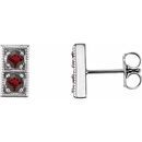 Red Garnet Earrings in Platinum Mozambique GarnetTwo-Stone Earrings