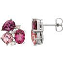 Shop Platinum Multi-Gemstone & 0.17 Carat Diamond Earrings