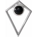 Black Black Onyx Pendant in Platinum Onyx Cabochon Pyramid Pendant