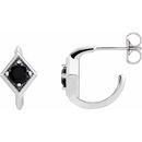 Black Black Onyx Earrings in Platinum Onyx Geometric Hoop Earrings