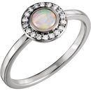 Platinum Opal & .08 Carat Diamond Ring