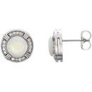 Buy Platinum Opal & 0.17 Carat Diamond Earrings