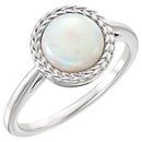 White Opal Ring in Platinum Opal Ring