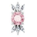Pink Morganite Pendant in Platinum Pink Morganite & 1/4 Carat Diamond Pendant