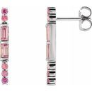Multi-Gemstone Earrings in Platinum Pink Multi-Gemstone Bar Earrings