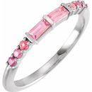 Multi-Gemstone Ring in Platinum Pink Multi-Gemstone Stackable Ring