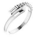 Genuine Sapphire Ring in Platinum Pink Sapphire & 1/6 Carat Diamond Bypass Ring