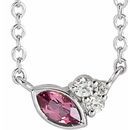 Pink Tourmaline Necklace in Platinum Pink Tourmaline & .03 Carat Diamond 16