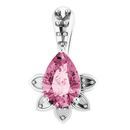 Pink Tourmaline Pendant in Platinum Pink Tourmaline & .03 Carat Diamond Pendant